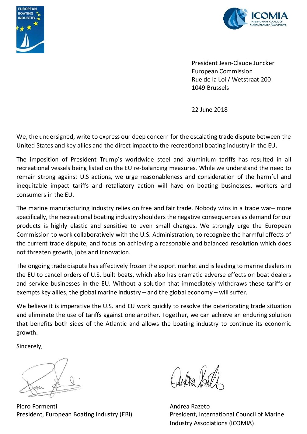Joint letter EBI ICOMIA trade war img1 small