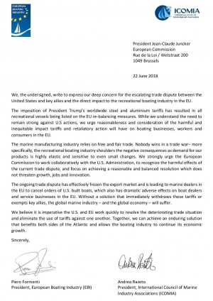 European Boating Industry united against the steel and aluminium trade war